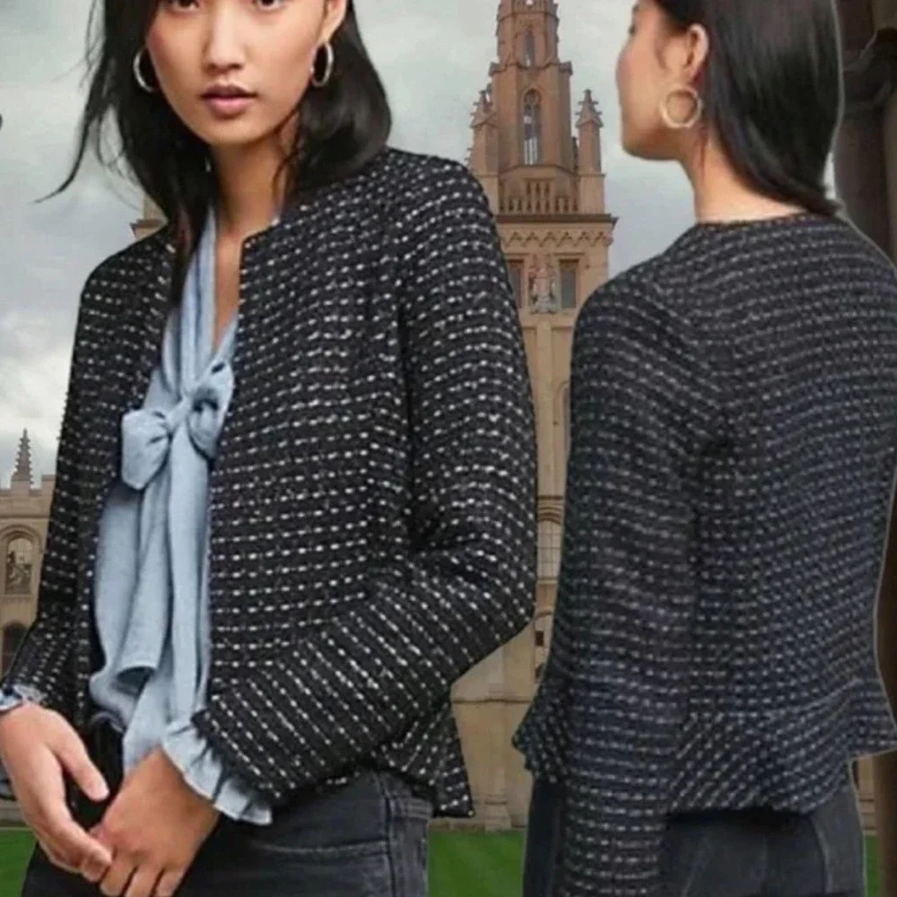 Dolan Anthropologie Left Coast Tweed Open Blazer Jacket, size small - Picture 11 of 11